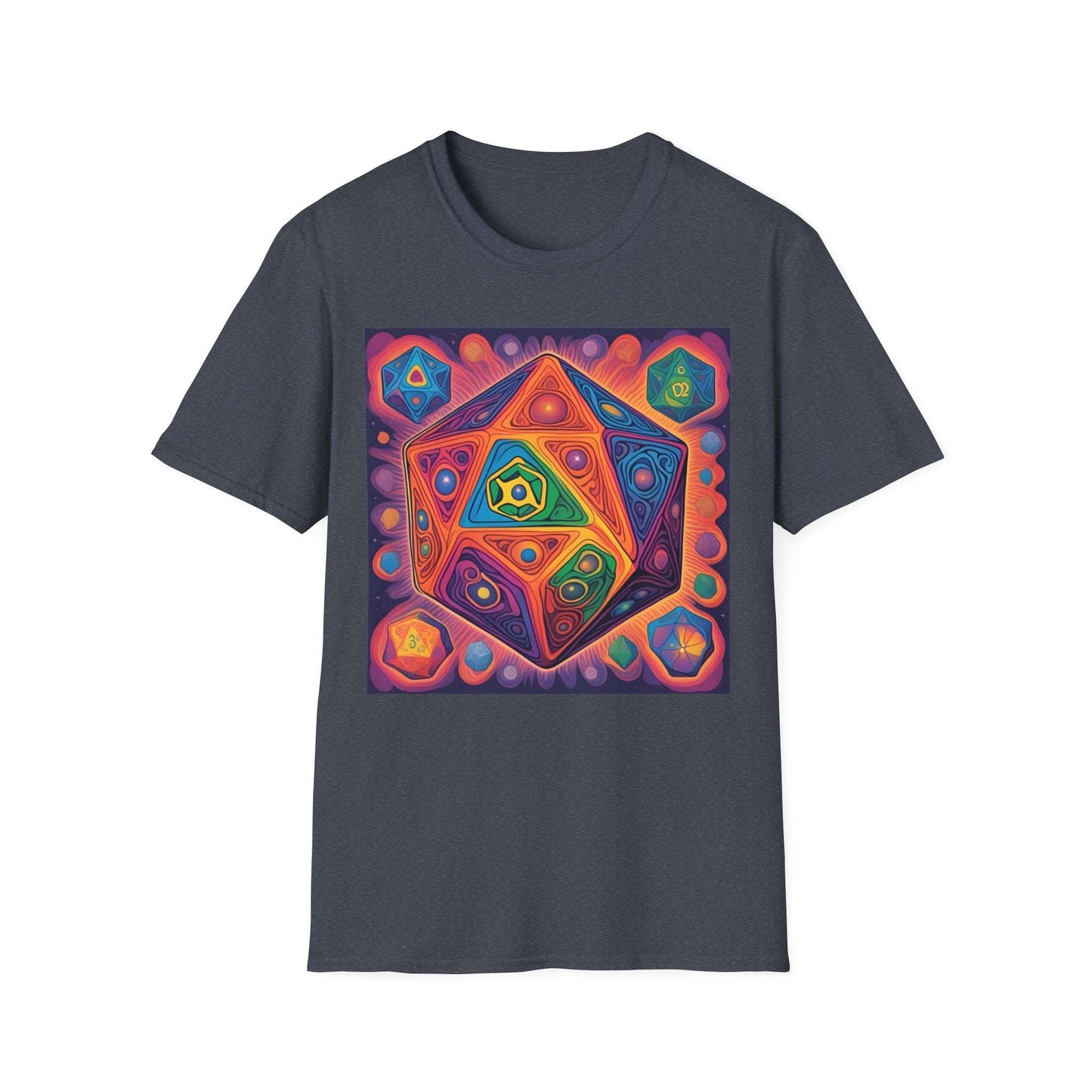 Retro Colourful D20 T-shirt | Dice and Thread | Unisex T-Shirt