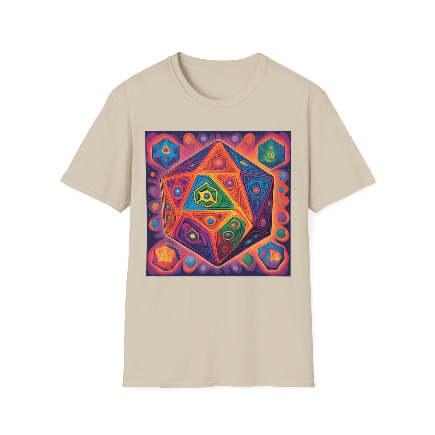 Retro Colourful D20 T-shirt | Dice and Thread | Unisex T-Shirt