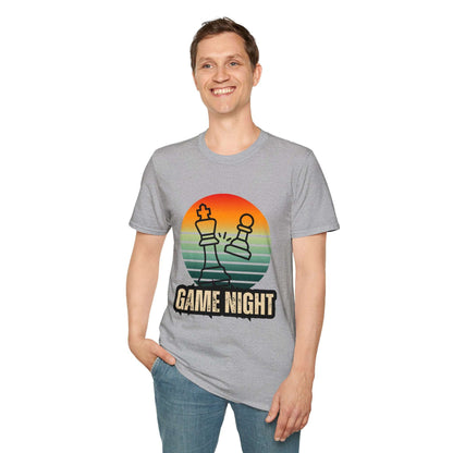 "Game Night" | Chess Design | Dice and Thread | Unisex Soft-Style T-Shirt