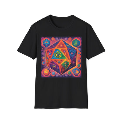 Retro Colourful D20 T-shirt | Dice and Thread  | Unisex T-Shirt