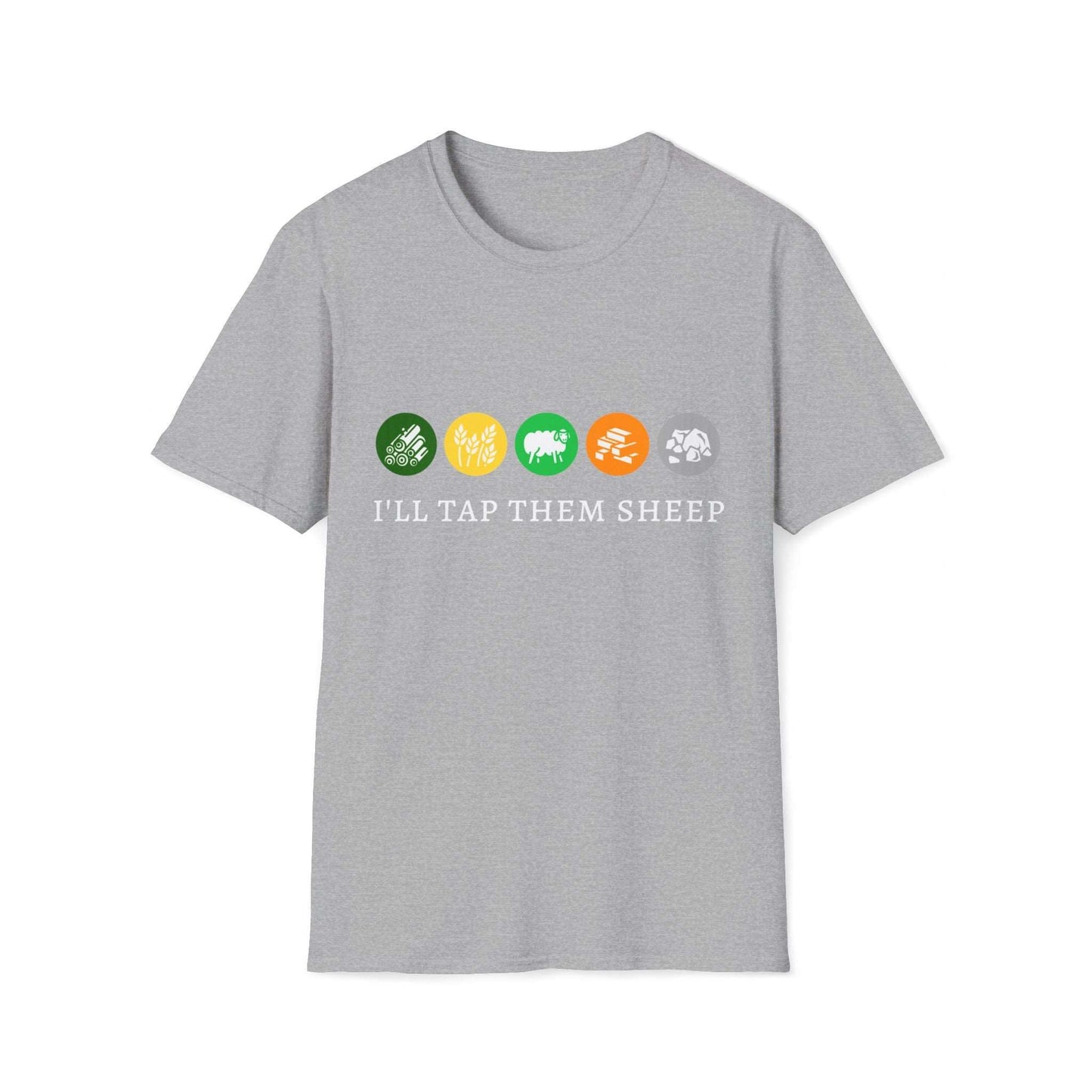 I'll Tap Them Sheep | Settlers Of Catan Inspired Board Game | Dice and Thread | Unisex Soft-Style T-Shirt