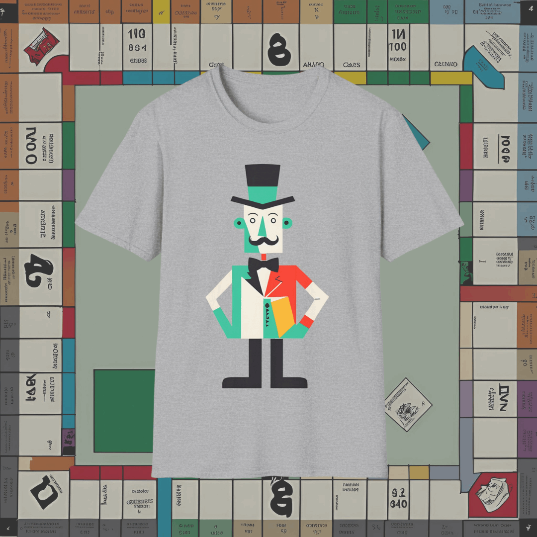 Monopoly Inspired Cubism design | Dice and Thread | Unisex Soft-Style T-Shirt