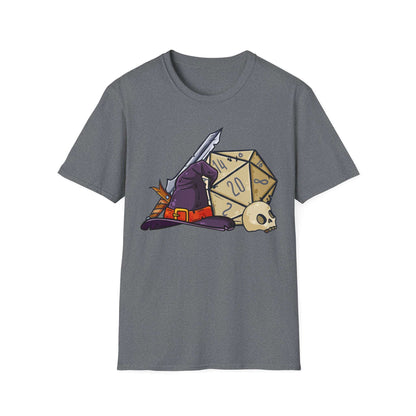 D20 Wizard hat and sword DnD  | Dice and Thread  | Unisex T-Shirt