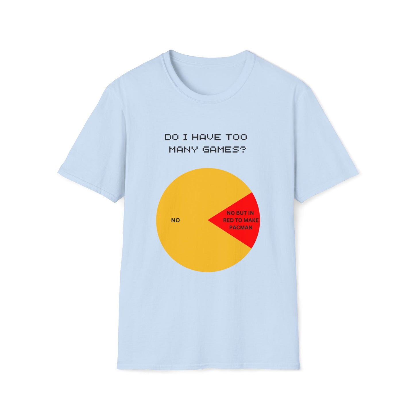 Pacman "Too many games" | Dice and Thread | Unisex Soft-Style T-Shirt