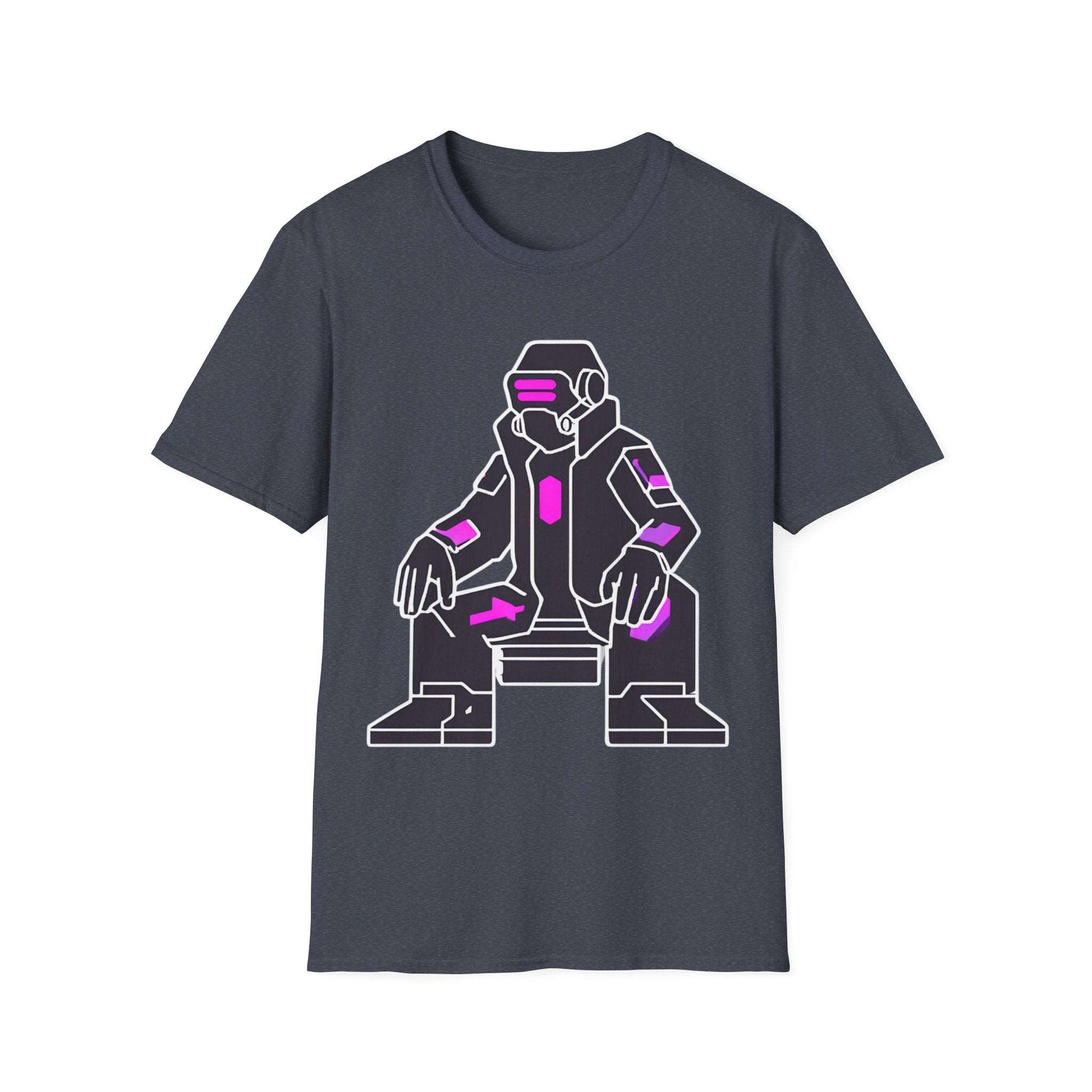 Retro Cyberpunk Meeple | Dice and Thread | Printed Graphic T-Shirt Board Game