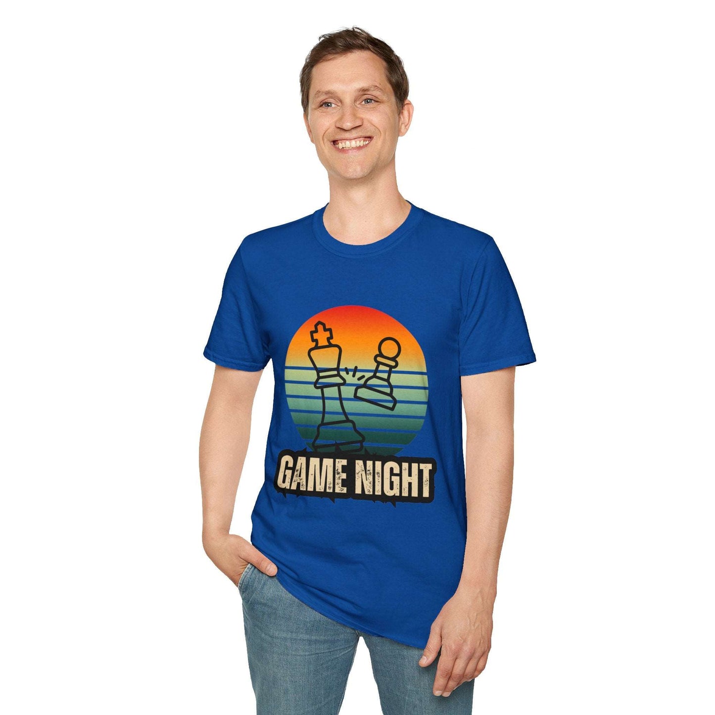 "Game Night" | Chess Design | Dice and Thread | Unisex Soft-Style T-Shirt