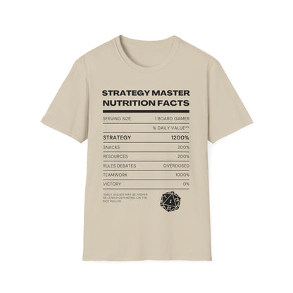 Strategy Master Nutrition Facts | Dice and Thread | Nutrition Facts T-Shirt