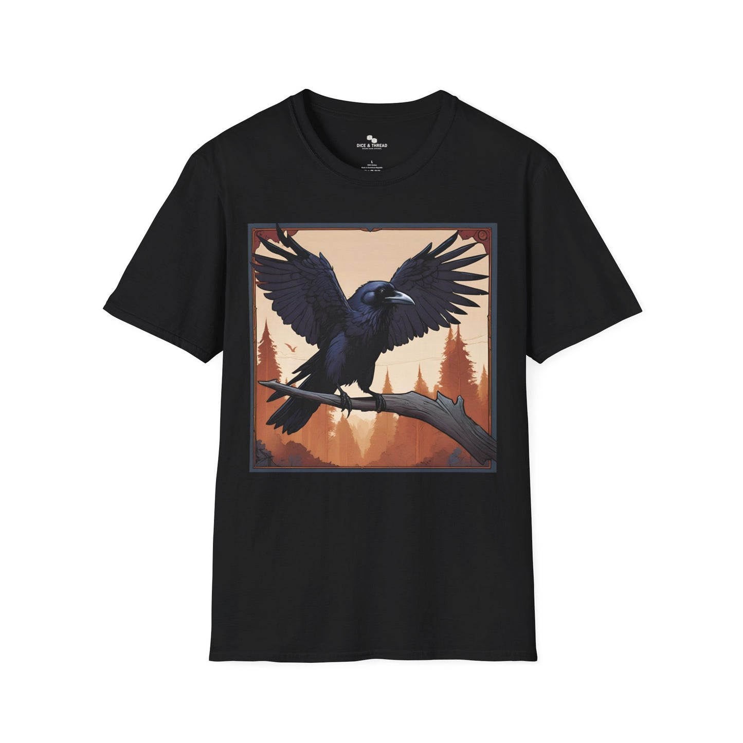 Wingspan Inspired Raven | Dice and Thread | Printed Graphic T-Shirt Board Game