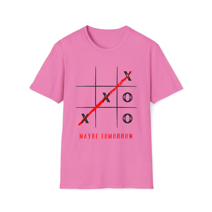 "Maybe Tomorrow"  | Noughts and Crosses | Tic-Tac-Toe  | Dice and Thread  | T-Shirt