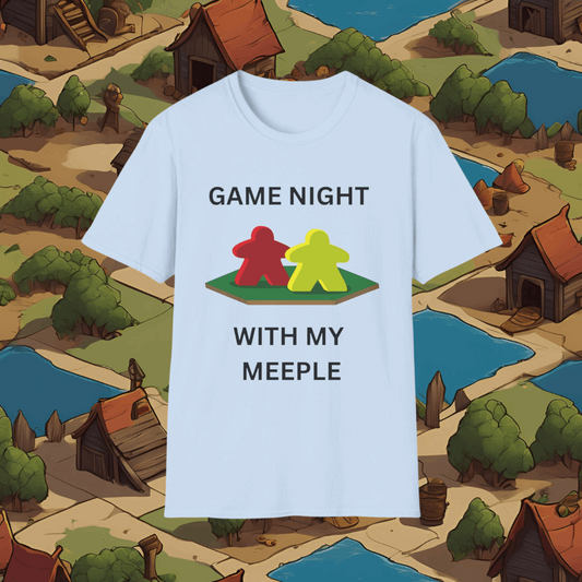 Game night with my Meeple  | Dice and Thread | Couple T-Shirt Board Game