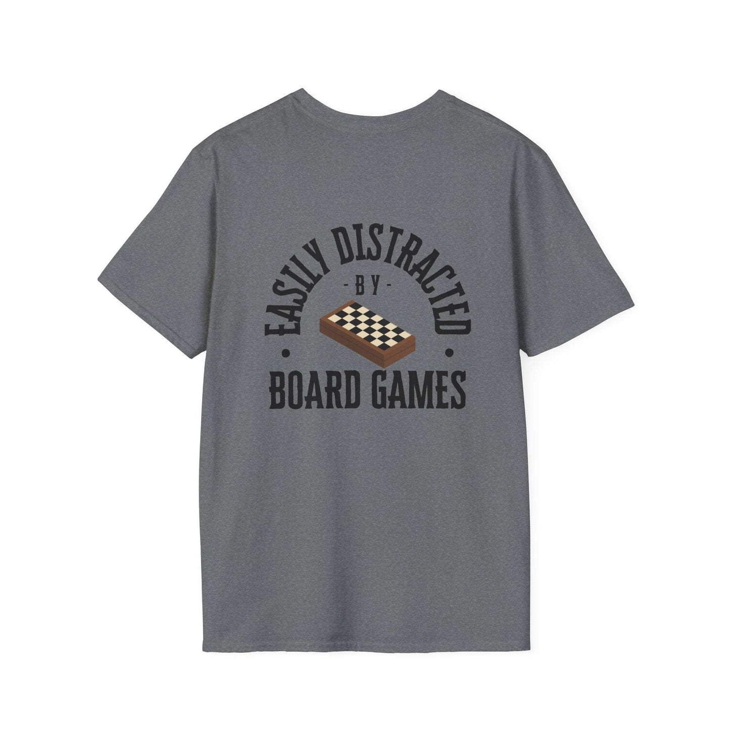 Easily Distracted by Board Games | Dice and Thread | Unisex Soft-Style T-Shirt