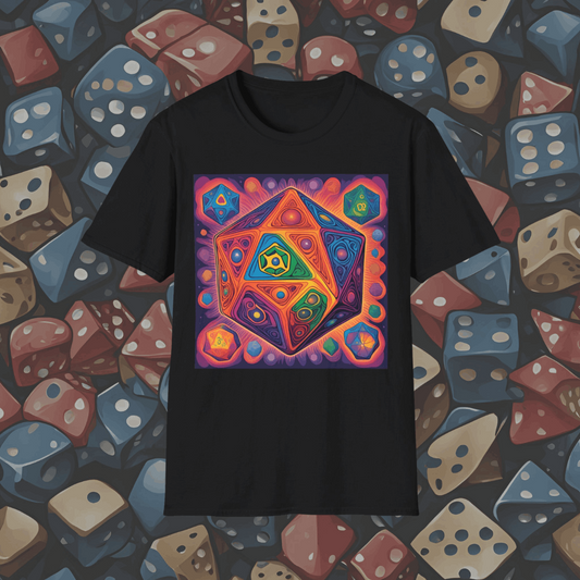 Retro Colourful D20 T-shirt | Dice and Thread  | Unisex T-Shirt