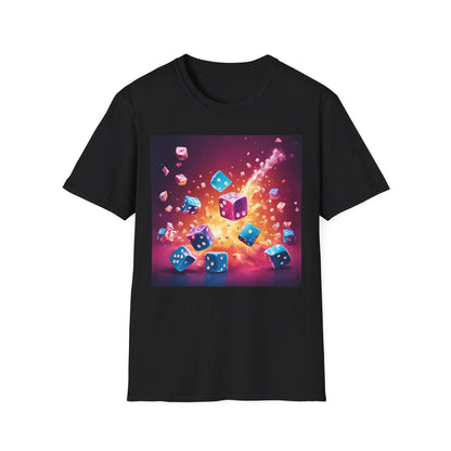 Retro Artistic exploding Dice | Dice and Thread | Unisex Soft-Style T-Shirt