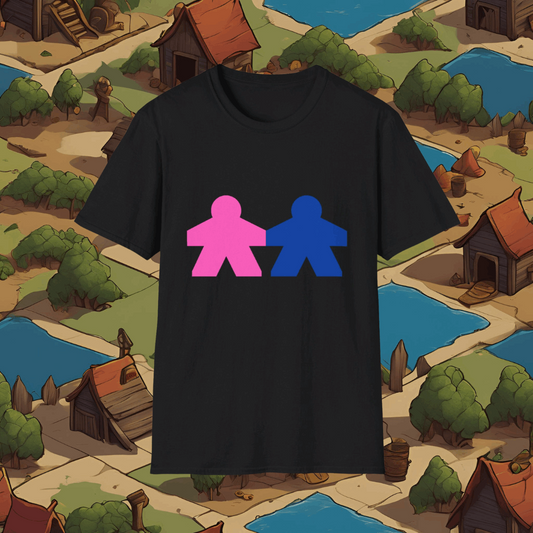 His and Hers Meeple | Dice and Thread | Couple T-Shirt Board Game