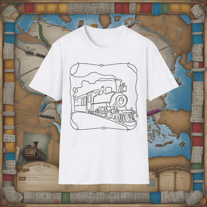 Ticket To Ride Inspired hand line drawing | Dice and Thread | Printed Graphic T-Shirt Board Game