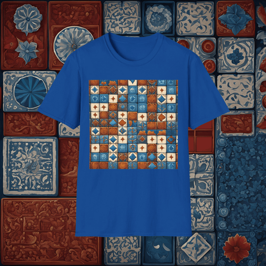 Azul Inspired | Dice and Thread | Pattern Retro T-Shirt