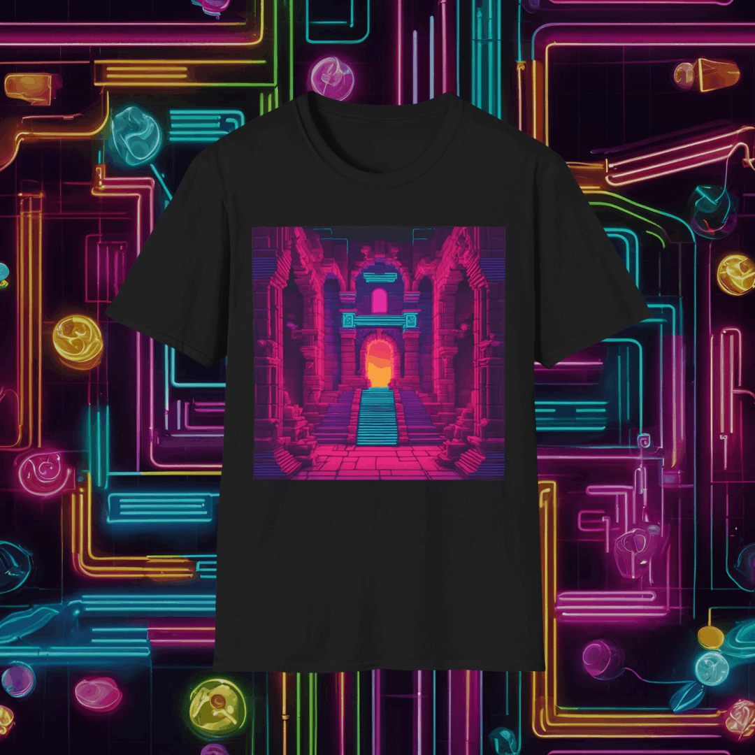 Dungeon | Dungeons & Dragons | Dice and Thread  | Vaporwave Retro DnD T-Shirt