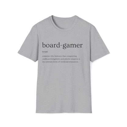 Definition of a Board-Gamer | Dice and Thread | Unisex Soft-Style T-Shirt