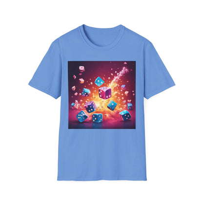 Retro Artistic exploding Dice | Dice and Thread | Unisex Soft-Style T-Shirt