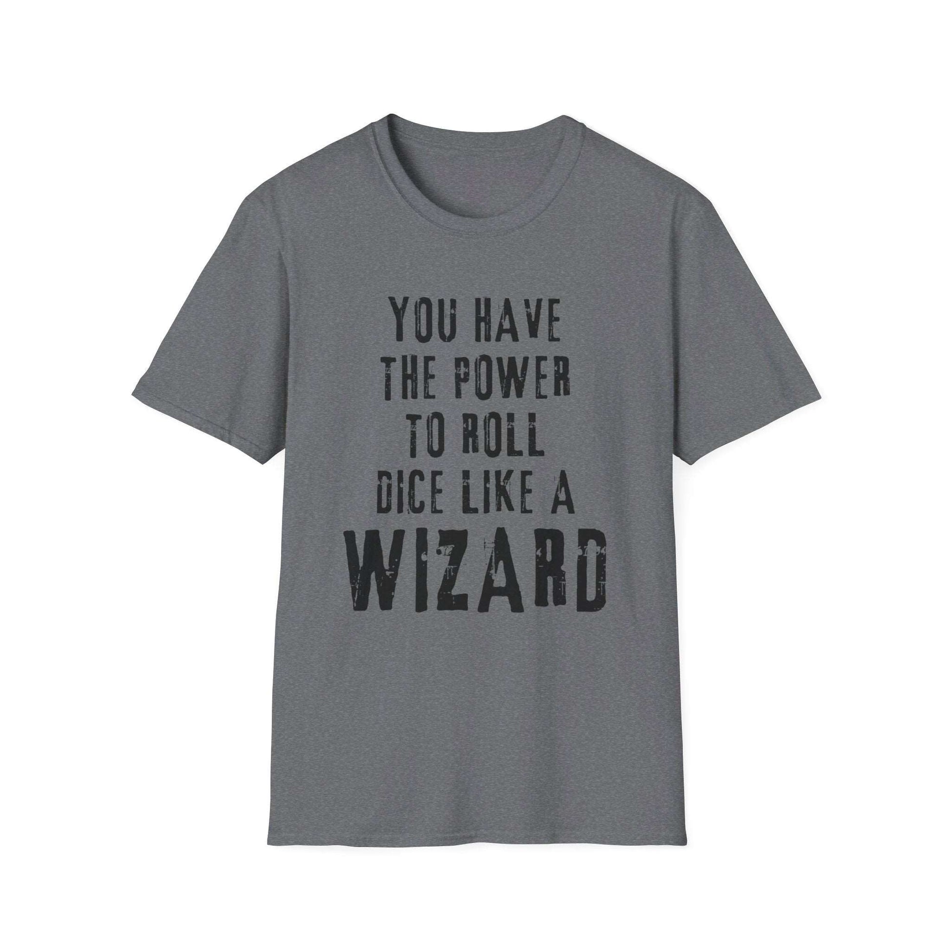 Roll like a wizard | Dice and Thread | Funny Printed Graphic T-Shirt Board Game