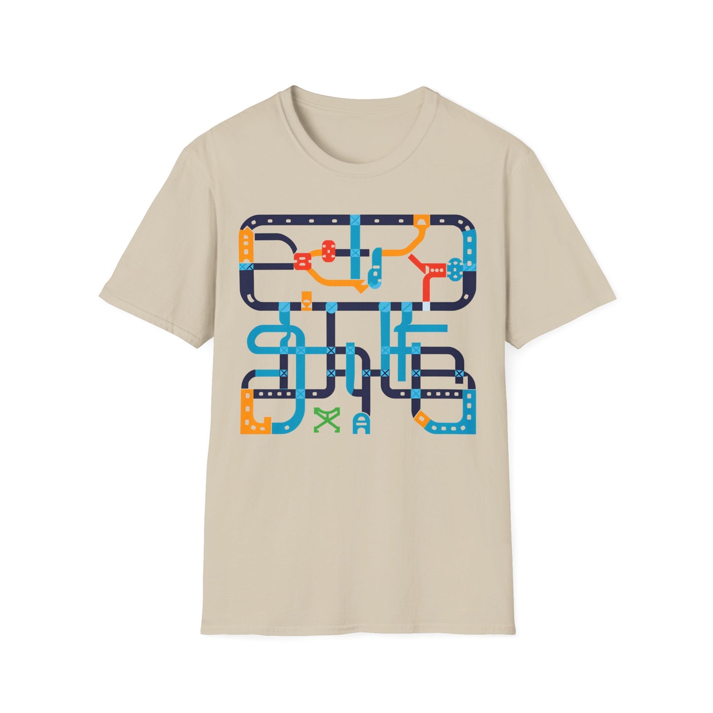 Abstract Ticket To Ride Inspired | Dice and Thread | Printed Graphic T-Shirt Board Game