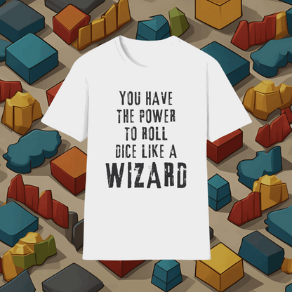 Roll like a wizard | Dice and Thread | Funny Printed Graphic T-Shirt Board Game