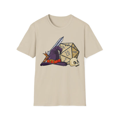 D20 Wizard hat and sword DnD  | Dice and Thread  | Unisex T-Shirt