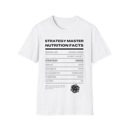 Strategy Master Nutrition Facts | Dice and Thread | Nutrition Facts T-Shirt