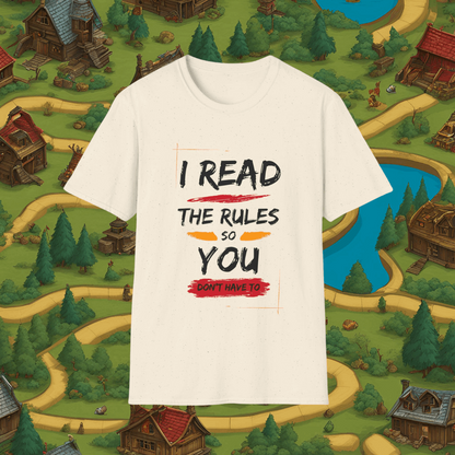 I Read the Rules | Dice and Thread | Unisex Soft-Style T-Shirt