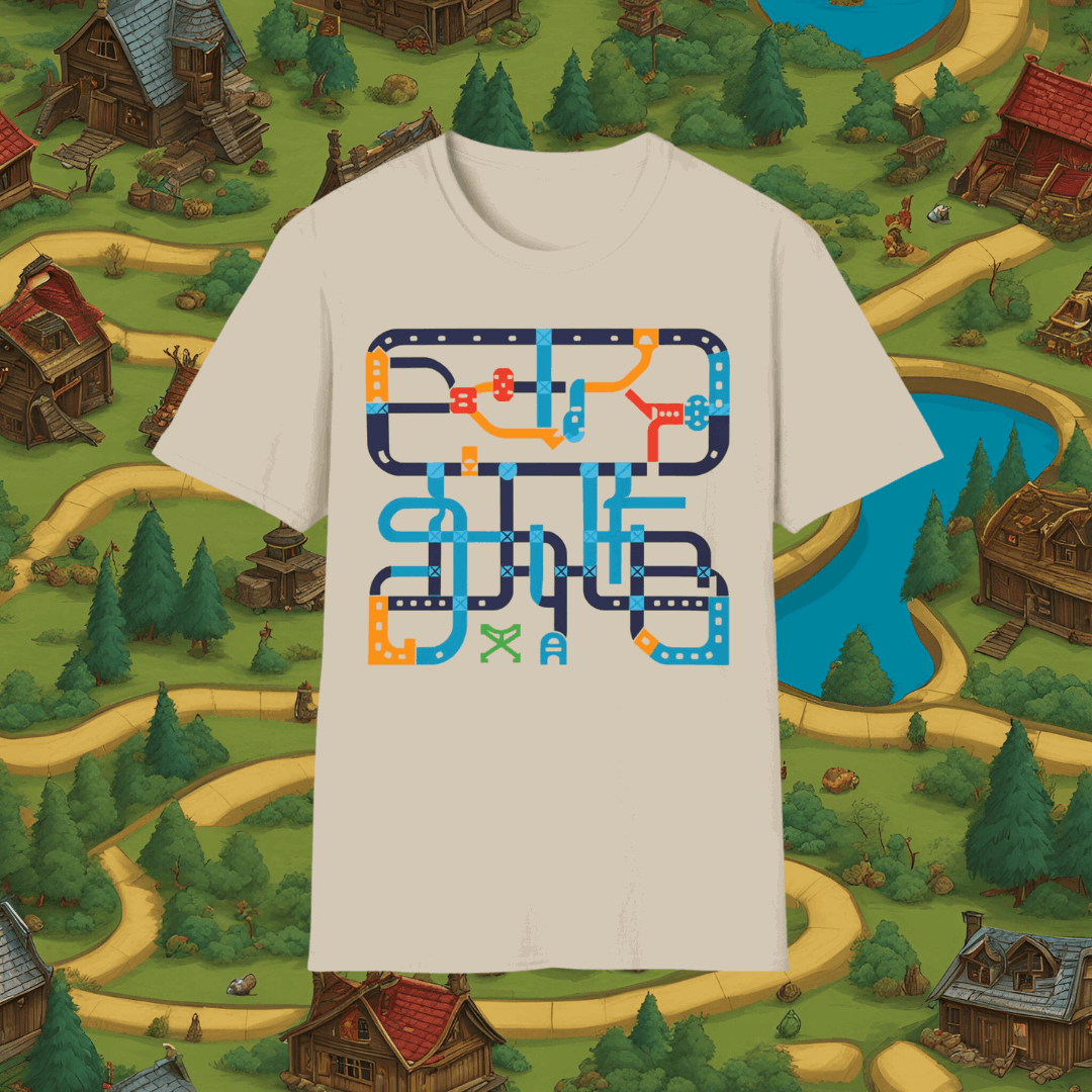 Abstract Ticket To Ride Inspired | Dice and Thread | Printed Graphic T-Shirt Board Game