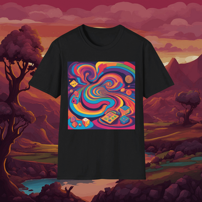 Funky Psychedelic Board game  | Dice and Thread  | Unisex T-Shirt