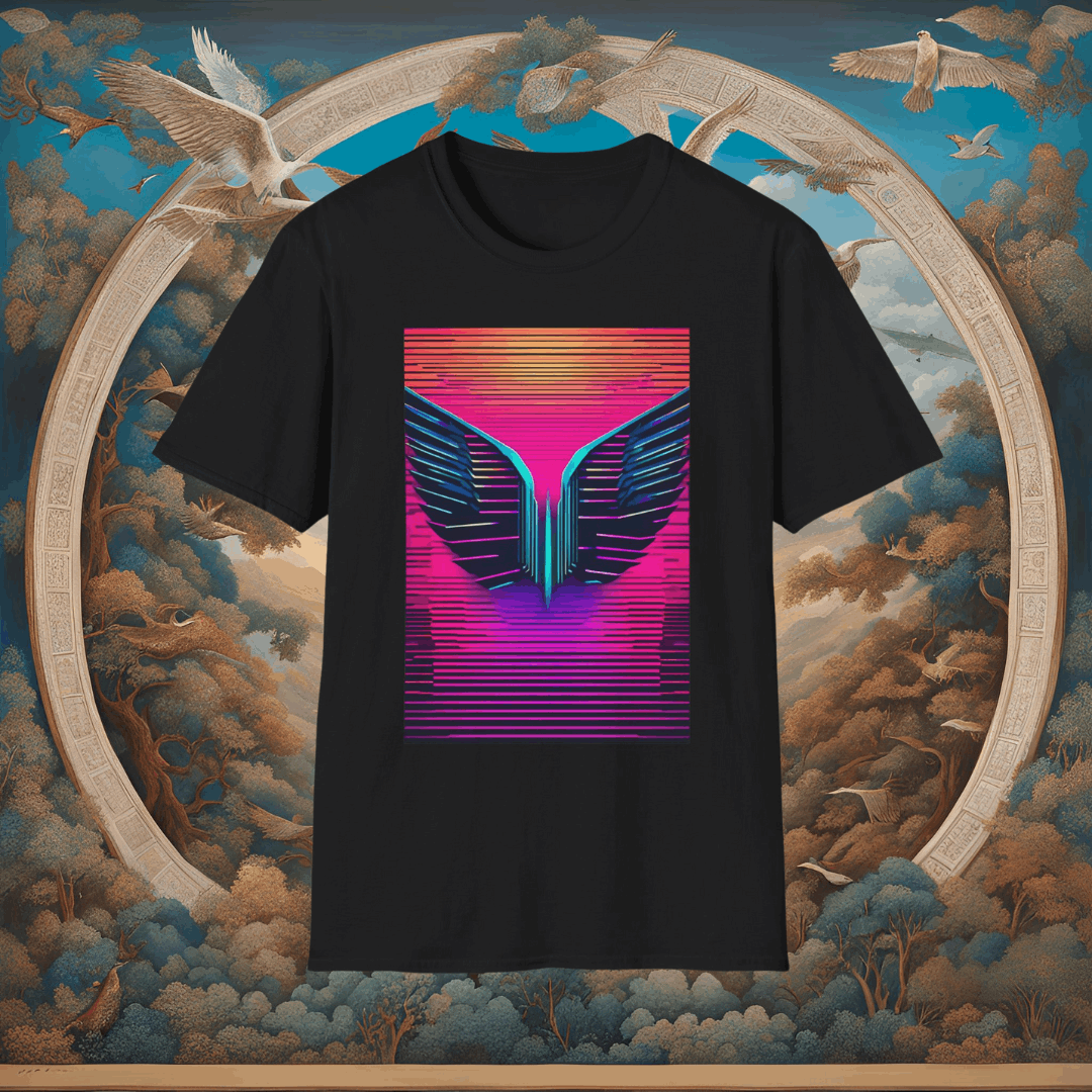 Wingspan Inspired Retro Neon | Dice and Thread | Printed Graphic T-Shirt Board Game