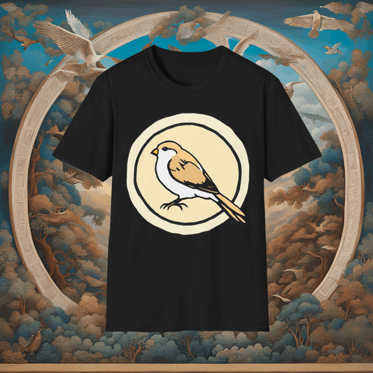 Wingspan Inspired Snow bunting | Dice and Thread | Printed Graphic T-Shirt Board Game