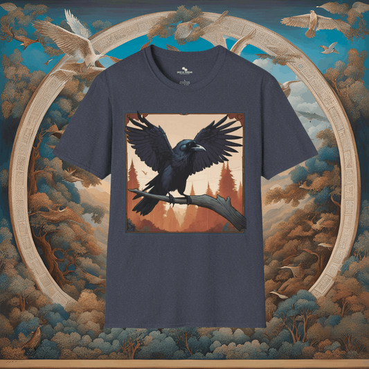 Wingspan Inspired Raven | Dice and Thread | Printed Graphic T-Shirt Board Game