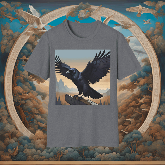 Wingspan Inspired Raven | Dice and Thread | Printed Graphic T-Shirt Board Game