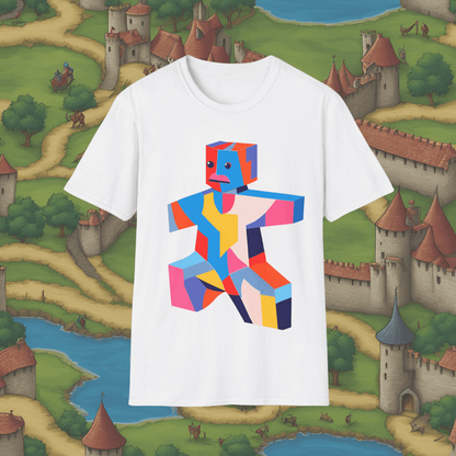 Cubism Meeple | Dice and Thread  | Unisex Soft-Style T-Shirt